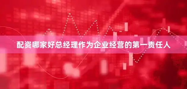 配资哪家好总经理作为企业经营的第一责任人